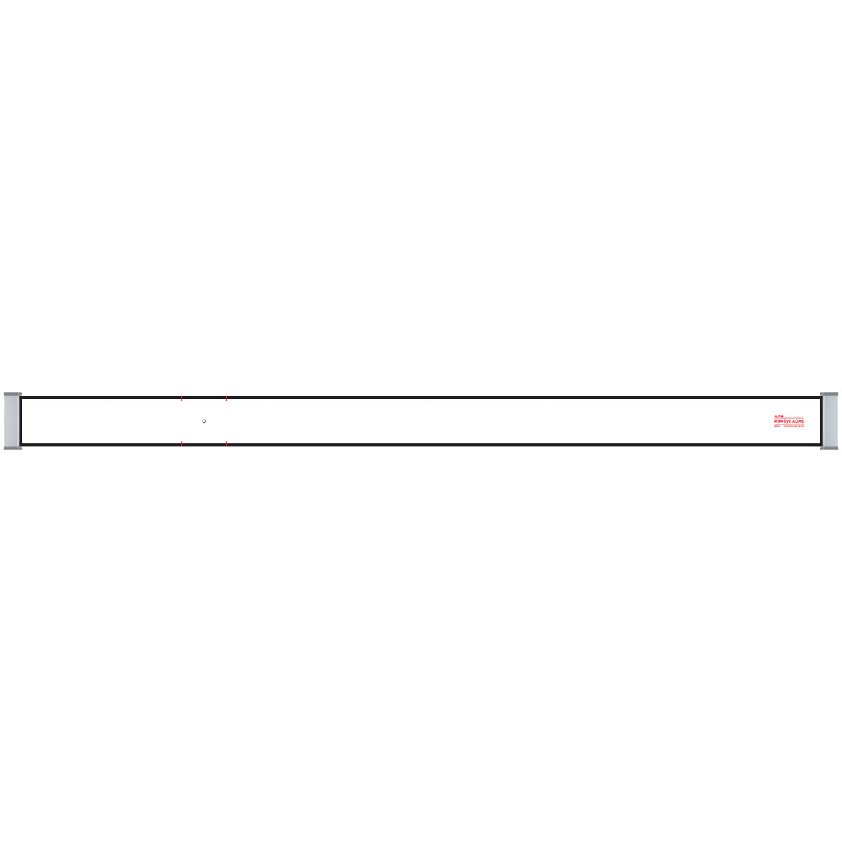 Rectangular metal bar with a brand logo on a white background. AVM/PVM