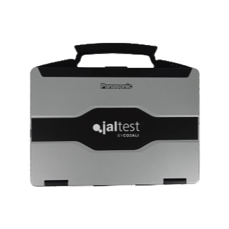 Panasonic Jaltest labeled laptop.