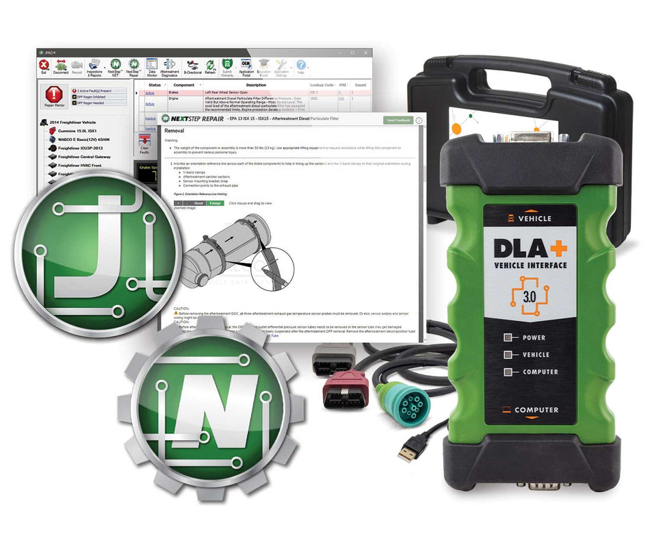 DLA+ VI tool with the JPRO and NextStep software images.