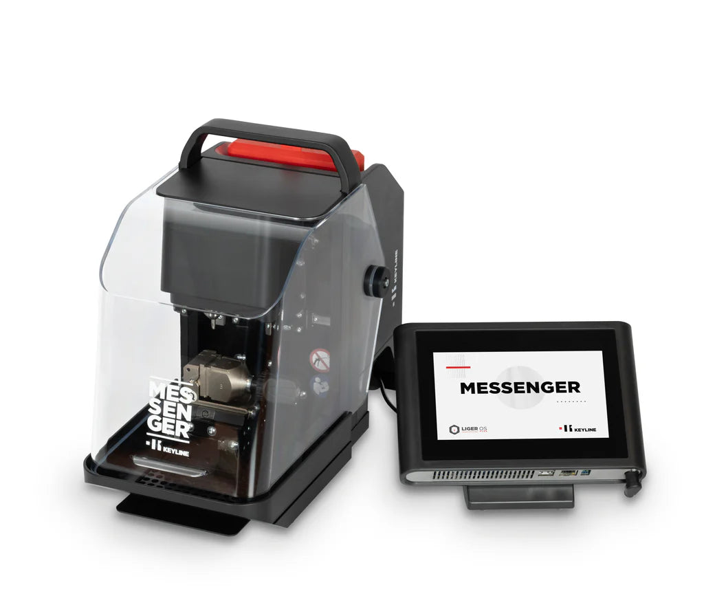 Messenger key machine with console screen on the side.