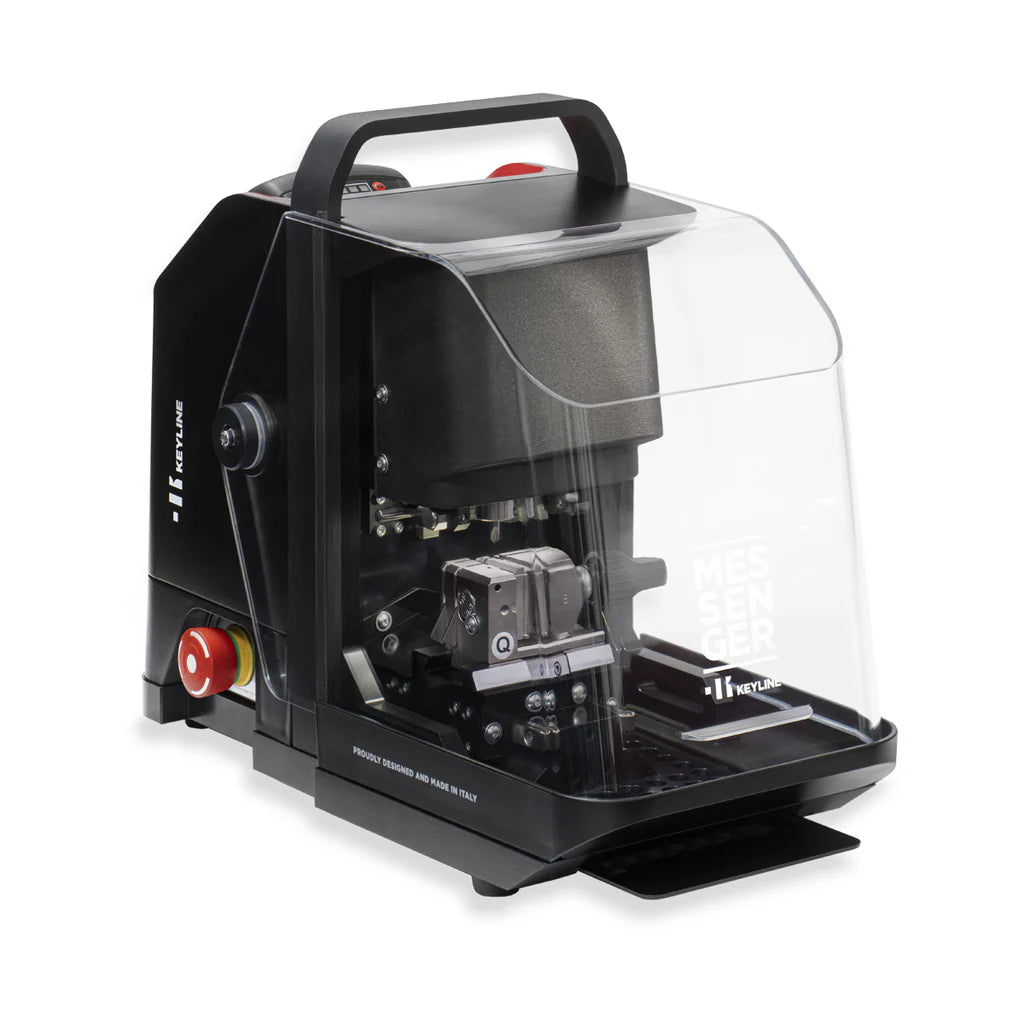 Messenger cutting machine from the side.