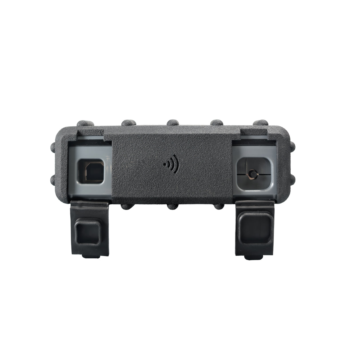 Bottom of the Nissan VI3 with USB connector and reset button.