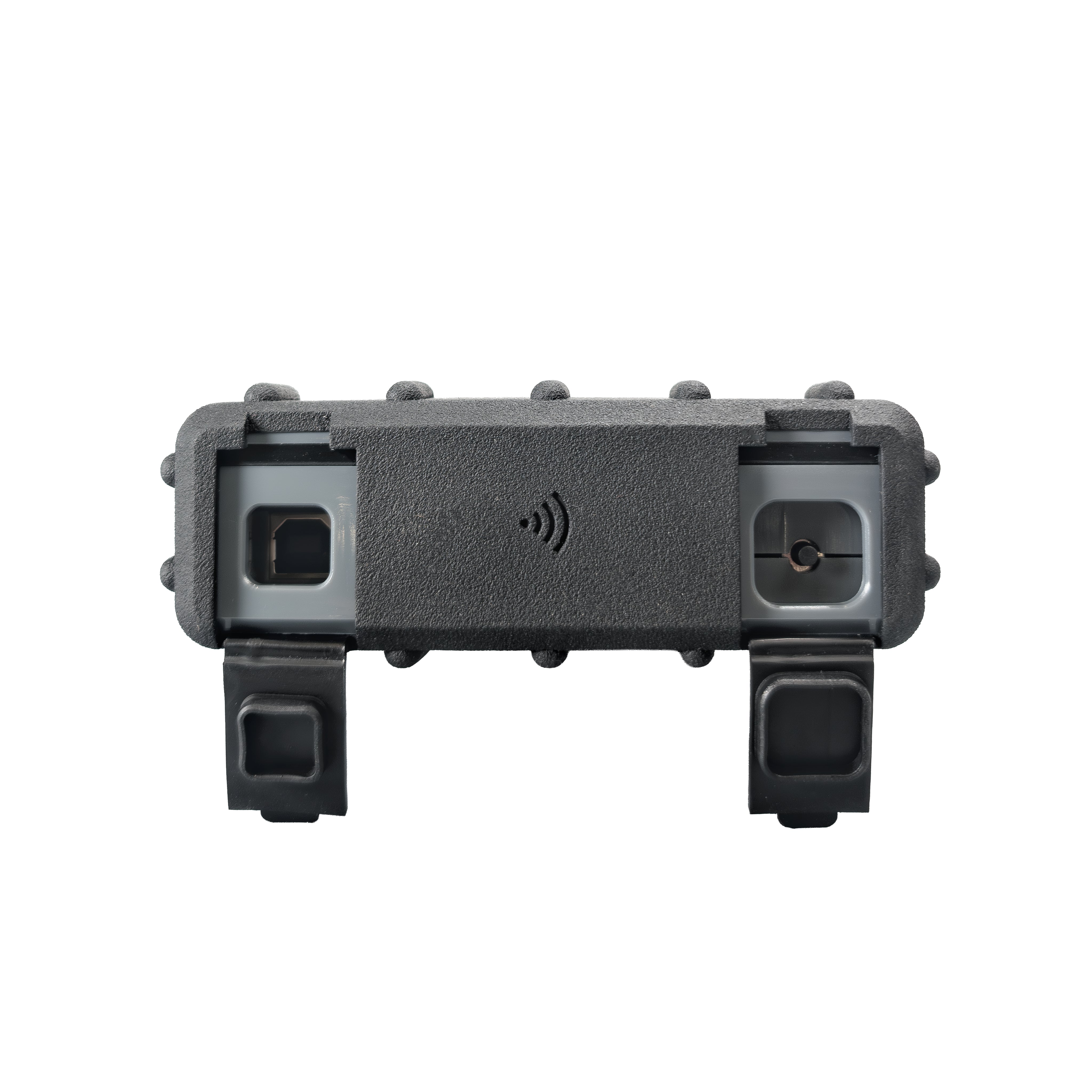 Bottom of the Nissan VI3 with USB connector and reset button.